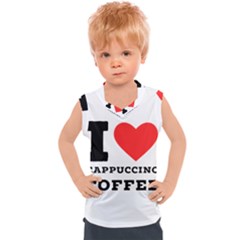 I Love Cappuccino Coffee Kids  Sport Tank Top