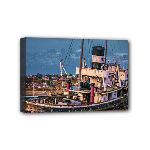 End Of The World: Nautical Memories At Ushuaia Port, Argentina Mini Canvas 6  X 4  (stretched) by dflcprintsclothing