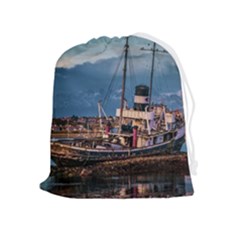 End Of The World: Nautical Memories At Ushuaia Port, Argentina Drawstring Pouch (xl) by dflcprintsclothing