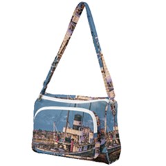 End Of The World: Nautical Memories At Ushuaia Port, Argentina Front Pocket Crossbody Bag by dflcprintsclothing