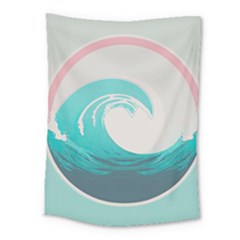 Waves Tidal Ocean Sea Tsunami Wave Minimalist Medium Tapestry by Wav3s