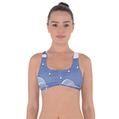 Blue Clouds Rain Raindrops Weather Sky Raining Got No Strings Sports Bra by Wav3s