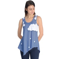 Blue Clouds Rain Raindrops Weather Sky Raining Sleeveless Tunic by Wav3s