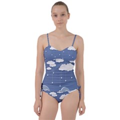 Blue Clouds Rain Raindrops Weather Sky Raining Sweetheart Tankini Set by Wav3s