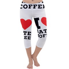 I Love Latte Coffee Capri Yoga Leggings by ilovewhateva