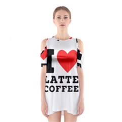 I Love Latte Coffee Shoulder Cutout One Piece Dress by ilovewhateva