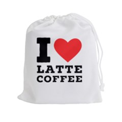 I Love Latte Coffee Drawstring Pouch (2xl) by ilovewhateva