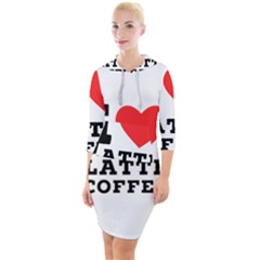 I Love Latte Coffee Quarter Sleeve Hood Bodycon Dress by ilovewhateva