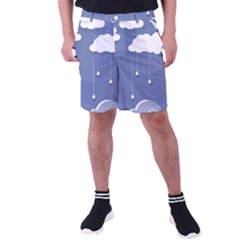 Blue Clouds Rain Raindrops Weather Sky Raining Men s Pocket Shorts by Wav3s