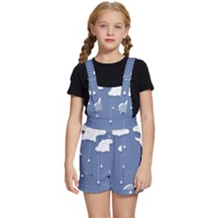 Blue Clouds Rain Raindrops Weather Sky Raining Kids  Short Overalls by Wav3s