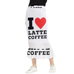 I Love Latte Coffee Maxi Fishtail Chiffon Skirt by ilovewhateva