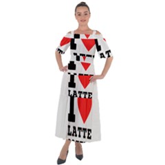 I Love Latte Coffee Shoulder Straps Boho Maxi Dress  by ilovewhateva