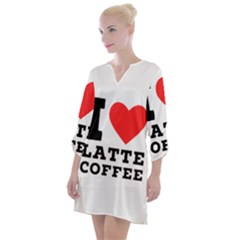 I Love Latte Coffee Open Neck Shift Dress by ilovewhateva