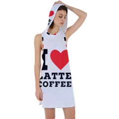 I Love Latte Coffee Racer Back Hoodie Dress by ilovewhateva