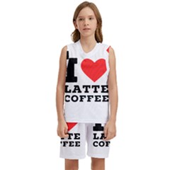 I Love Latte Coffee Kids  Basketball Mesh Set by ilovewhateva