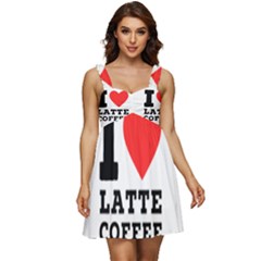 I Love Latte Coffee Ruffle Strap Babydoll Chiffon Dress by ilovewhateva