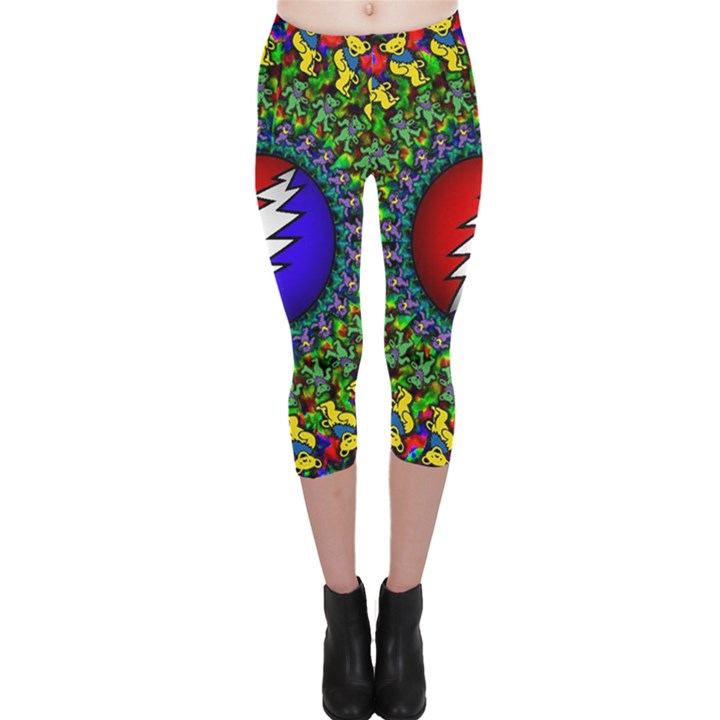 Grateful Dead Pattern Capri Leggings 