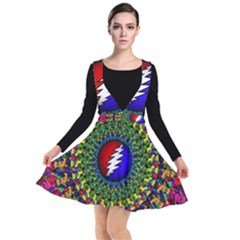 Grateful Dead Pattern Plunge Pinafore Dress