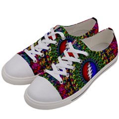 Grateful Dead Pattern Women s Low Top Canvas Sneakers by Wav3s