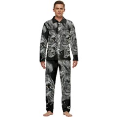 Angry Male Lion Roar Men s Long Sleeve Velvet Pocket Pajamas Set by Wav3s