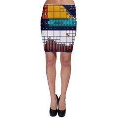 Abstract Statistic Rectangle Classification Bodycon Skirt