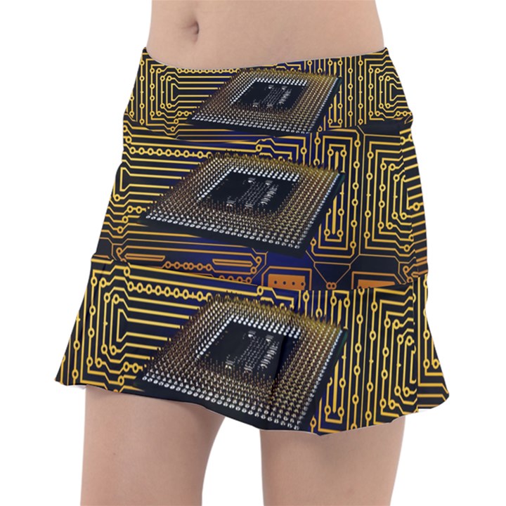 Processor Cpu Board Circuit Classic Tennis Skirt