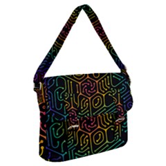 Circuit Hexagonal Geometric Pattern Background Pattern Buckle Messenger Bag by Wav3s