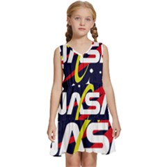 Nasa Insignia Kids  Sleeveless Tiered Mini Dress by Wav3s