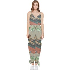 Egyptian Woman Wing Sleeveless Tie Ankle Chiffon Jumpsuit by Wav3s