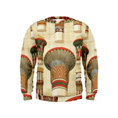 Egyptian Architecture Column Kids  Sweatshirt by Wav3s