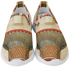 Egyptian Architecture Column Kids  Slip On Sneakers by Wav3s