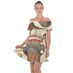 Egyptian Architecture Column Off Shoulder Velour Dress by Wav3s