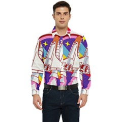 Badge-patch-pink-rainbow-rocket Men s Long Sleeve  Shirt by Wav3s