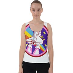 Badge-patch-pink-rainbow-rocket Velvet Tank Top by Wav3s