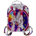 Badge-patch-pink-rainbow-rocket Flap Pocket Backpack (Large) View3