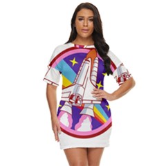 Badge-patch-pink-rainbow-rocket Just Threw It On Dress by Wav3s
