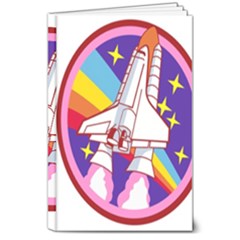 Badge-patch-pink-rainbow-rocket 8  X 10  Hardcover Notebook by Wav3s