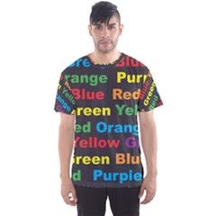 Red-yellow-blue-green-purple Men s Sport Mesh Tee