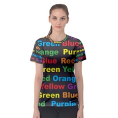 Red-yellow-blue-green-purple Women s Sport Mesh Tee