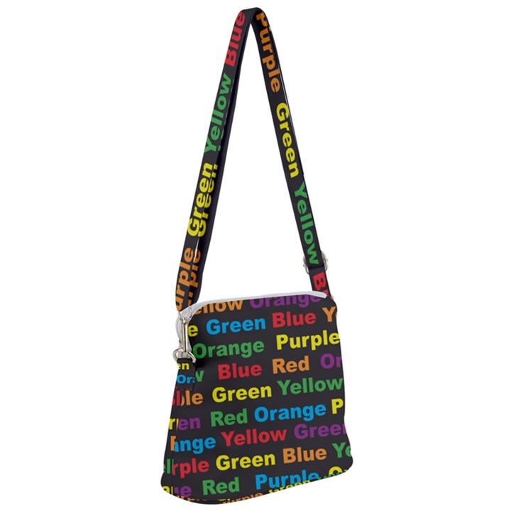 Red-yellow-blue-green-purple Zipper Messenger Bag