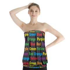 Red-yellow-blue-green-purple Strapless Top by Wav3s