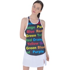 Red-yellow-blue-green-purple Racer Back Mesh Tank Top by Wav3s