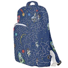 Cat-cosmos-cosmonaut-rocket Double Compartment Backpack by Wav3s