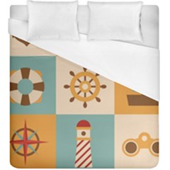 Nautical-elements-collection Duvet Cover (king Size) by Wav3s