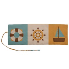 Nautical-elements-collection Roll Up Canvas Pencil Holder (m) by Wav3s