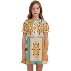 Nautical-elements-collection Kids  Sweet Collar Dress