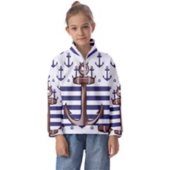 Anchor-background-design Kids  Half Zip Hoodie by Wav3s