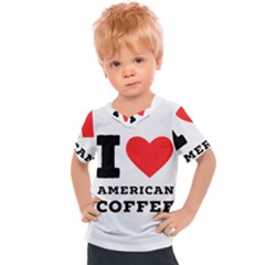 I Love American Coffee Kids  Sports Tee