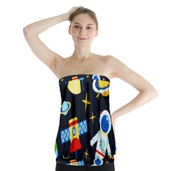 Space Seamless Pattern Strapless Top by Wav3s