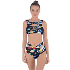 Space Seamless Pattern Bandaged Up Bikini Set  by Wav3s